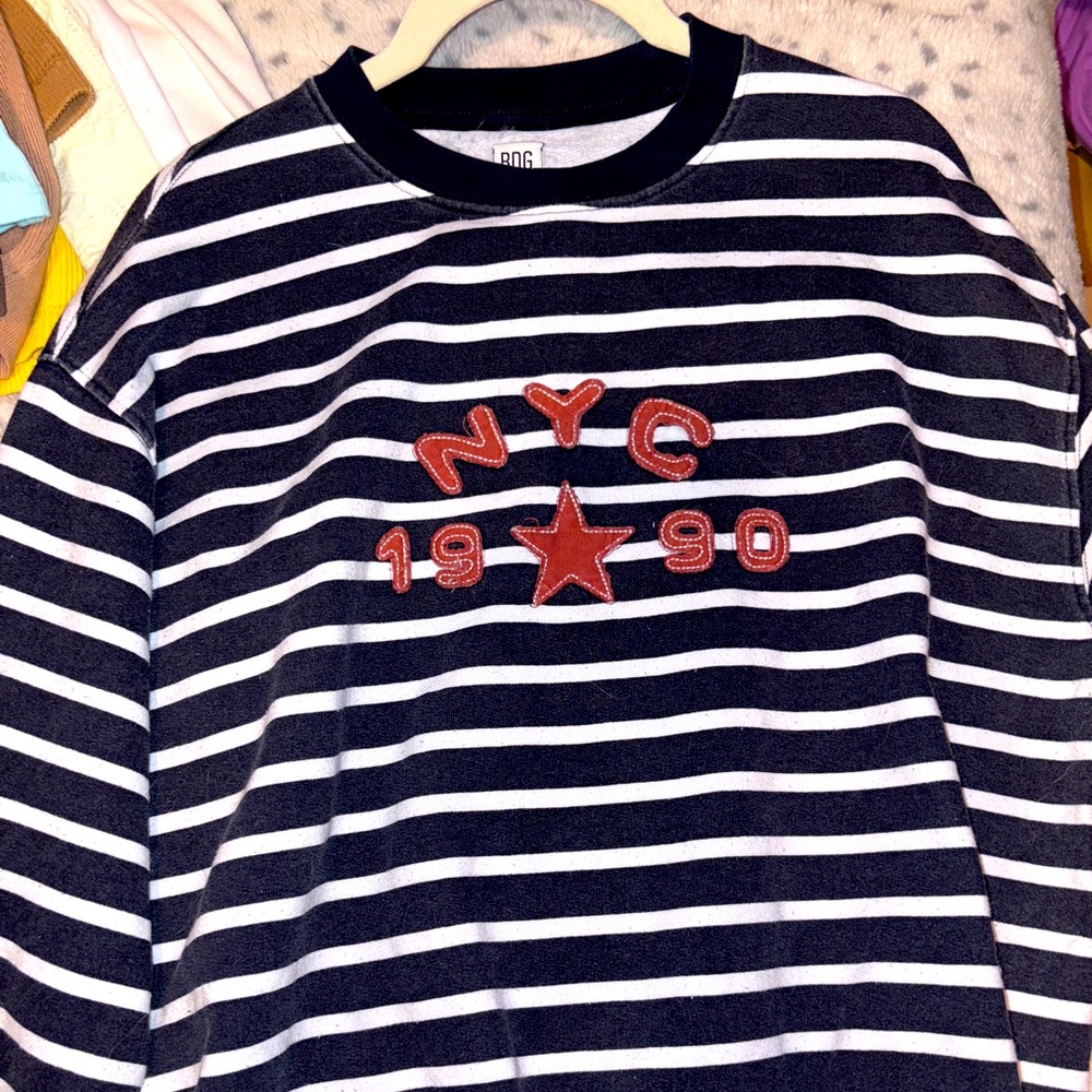 BDG Urban Outfitters Long Sleeve NYC Striped Sweater